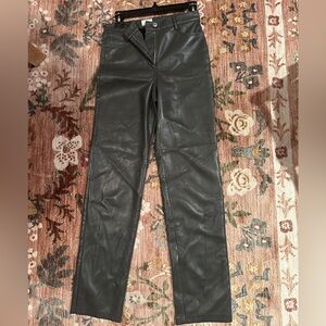 Dark Grey Melina Leather Pants Aritzia/Wilfred